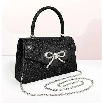 Trisapu Sparkly Bow Clutch for Wedding Parties