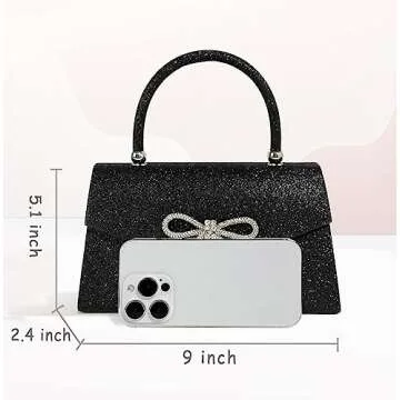 Trisapu Sparkly Bow Clutch for Wedding Parties
