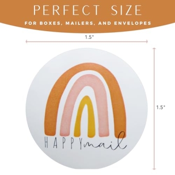 Happy Mail Stickers for Small Business Packaging - 500 Count