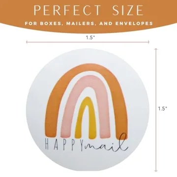 Happy Mail Stickers for Small Business Packaging - 500 Count