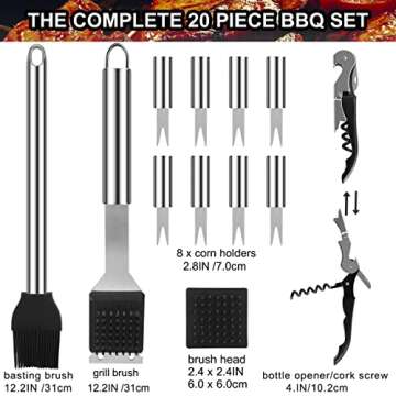 grab the grilljoy 20PCS BBQ Tool Set for grilling lovers