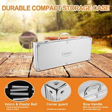 grab the grilljoy 20PCS BBQ Tool Set for grilling lovers