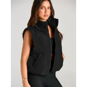 Chic AUTOMET Women's Winter Puffer Vest with Pockets