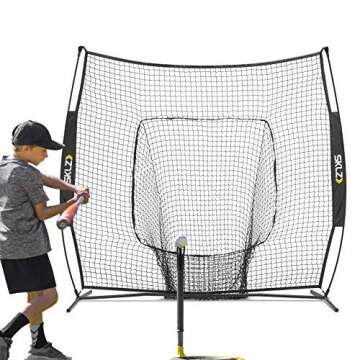SKLZ Portable Baseball and Softball Hitting Net with Vault - 7 x 7 Feet, Black