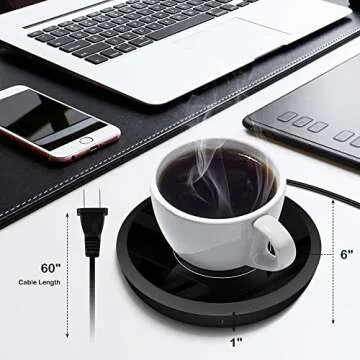 Electric Coffee Cup Warmer for Desk, Smart Coffee Mug Heater Warmer for Home Office, Warming Plate f...