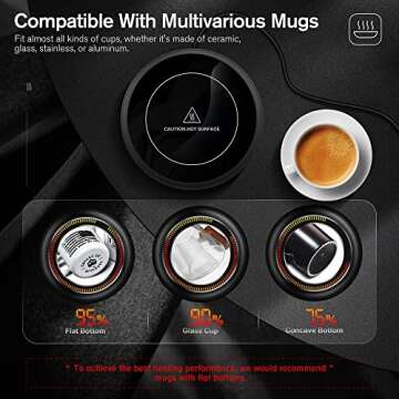 Electric Coffee Cup Warmer for Desk, Smart Coffee Mug Heater Warmer for Home Office, Warming Plate for Tea, Milk & Candle (No Cup, Black) – ENIGMA