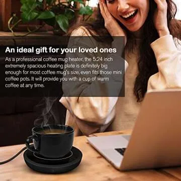 Electric Coffee Cup Warmer for Desk, Smart Coffee Mug Heater Warmer for Home Office, Warming Plate for Tea, Milk & Candle (No Cup, Black) – ENIGMA