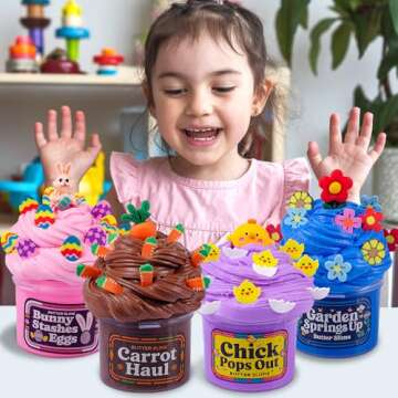 Waybla Easter Basket Stuffers - Fun 4-Pack Slime Set