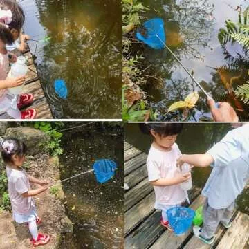#1 M-jump 3 Pack Colored Telescopic Butterfly Nets - Great for Catching Insects Bugs Fishing - Outdoor Toy for Kids Playing - Extendable from 6.8" to 34"...
