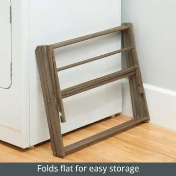 mDesign Bamboo Clothes Drying Rack - Compact and Eco-Friendly