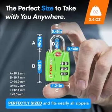 Forge Luggage Locks TSA Approved 4 Pack with Open Alert