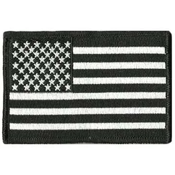 Tactical USA Flag Patch - Black & White