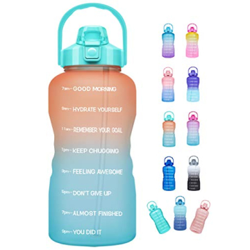 Venture Pal Large Half Gallon/64oz Motivational Water Bottle with Time Marker & Straw,Leakproof Trit...