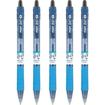 PILOT B2P - Bottle to Pen Refillable & Retractable Ball Point Pen Made From Recycled Bottles, Medium Point, Black Ink, 5-Pack (32812)