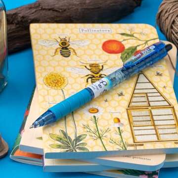 PILOT B2P - Bottle to Pen Refillable & Retractable Ball Point Pen Made From Recycled Bottles, Medium Point, Black Ink, 5-Pack (32812)