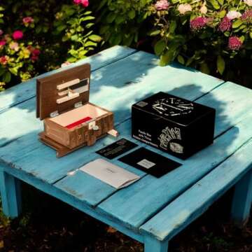 Vxacen Rustic Puzzle Box, Wooden Brain Teaser Puzzles, Escape Room in a Box with Hidden Compartment, Japanese Puzzle Box, Puzzle Gift Box, 5.5 x 3.7 x 2.8 inches