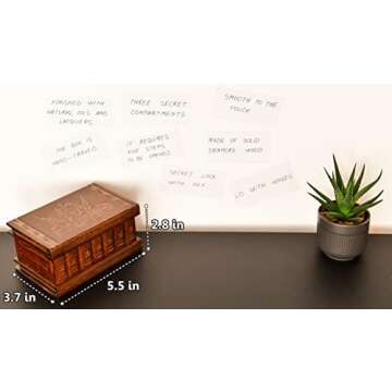 Vxacen Rustic Puzzle Box, Wooden Brain Teaser Puzzles, Escape Room in a Box with Hidden Compartment, Japanese Puzzle Box, Puzzle Gift Box, 5.5 x 3.7 x 2.8 inches