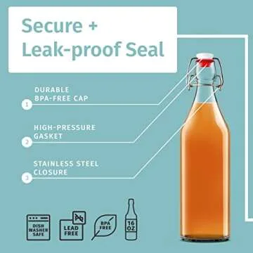 Otis Classic Swing Top Glass Bottles Set - 6 x 16oz