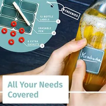 Otis Classic Swing Top Glass Bottles Set - 6 x 16oz