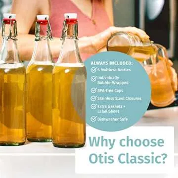 Otis Classic Swing Top Glass Bottles Set - 6 x 16oz