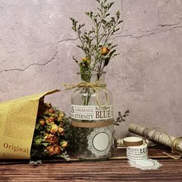 wonderbooom Vintage Washi Tape Set 18 Rolls & 30 Pcs Transparent Lace Sticker,Japanese Decorative Writable Tapes Wide for Scrapbooking Supplies Bullet Journal DIY Planners Junk Journal