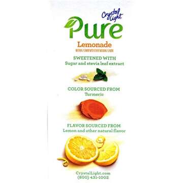 Crystal Light Pure Lemonade On The Go Drink Mix, 7-Packet Box (4 Box Pack)