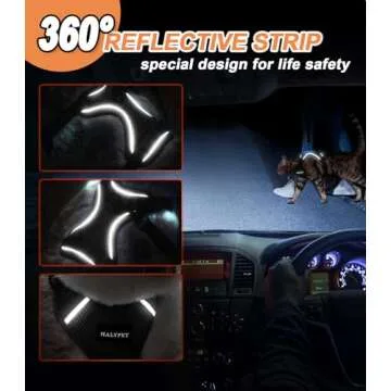 Halypet Cat Harness and Leash Set [ MAX Safety Third Generation ] Escape Proof Soft Adjustable Cat Leash Breathable Comfortable Vest Easy to Wear Kitten Harness for Outdoor Walking Black