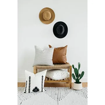 Woven Nook Modern Decorative Leather Pillow Covers Set of 2