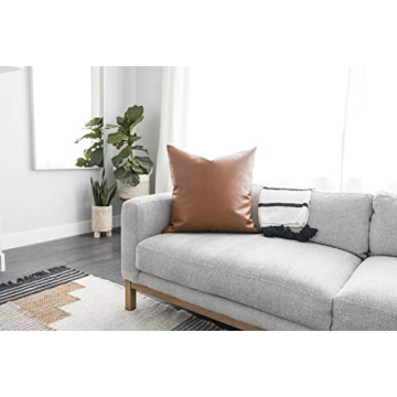 Woven Nook Modern Decorative Leather Pillow Covers Set of 2