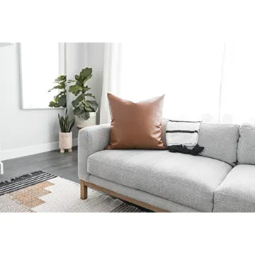 Woven Nook Modern Decorative Leather Pillow Covers Set of 2