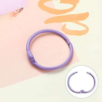 50 PCS Multi Color Metal Loose Paper Leaf Binder Rings Notebook Book Rings Keychains Keyrings