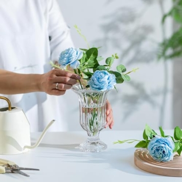 Elegant Floral Goblet Vase - Stunning Glass Centerpiece