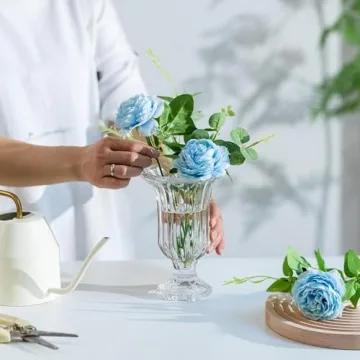 Elegant Floral Goblet Vase - Stunning Glass Centerpiece