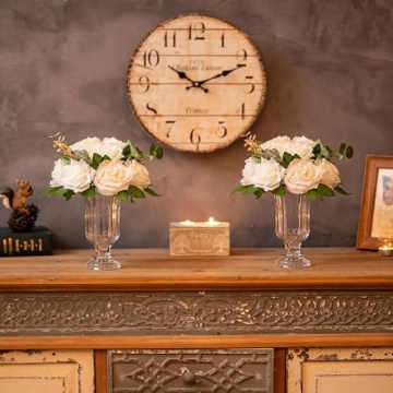 Elegant Floral Goblet Vase - Stunning Glass Centerpiece