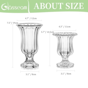 Elegant Floral Goblet Vase - Stunning Glass Centerpiece