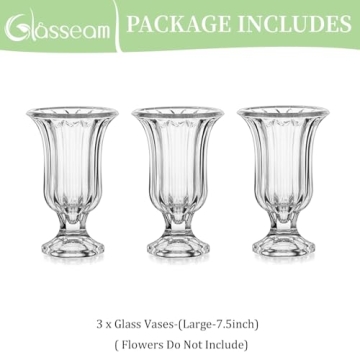 Elegant Floral Goblet Vase - Stunning Glass Centerpiece