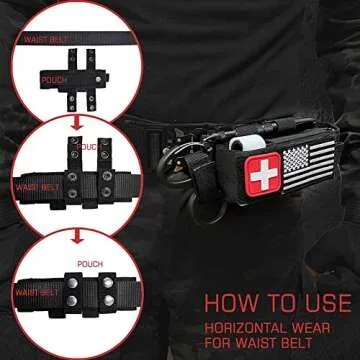 Molle Tourniquet Pouch, Tactical Cat TQ Holder Case & Trauma Medical Shear Bag (Black)