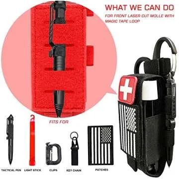 Molle Tourniquet Pouch, Tactical Cat TQ Holder Case & Trauma Medical Shear Bag (Black)