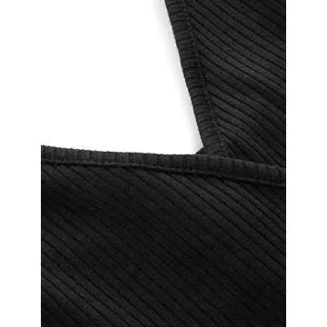 Stylish SheIn Women's V Neck Ribbed Knit Cami Crop Top