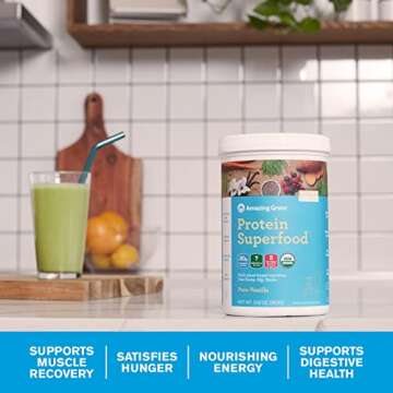 Amazing Grass PSF Powder, Pure Vanilla, 11 Servings (Old Version)