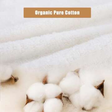 SEMAXE White Bath Towel Set, 100% Cotton Bathroom Towels with Hanging Loops and Nano-Bio Lifecycle Labels, Luxury 8 Piece Towel Set Include 2 Bath Towels, 2 Hand Towels, 4 Washcloths