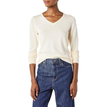 Amazon Essentials Women's Classic-Fit Lightweight Long-Sleeve V-Neck Sweater (Available in Plus Size...
