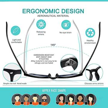 WMAO Blue Light Blocking Glasses Square Nerd Eyeglasses Frame Anti Blue Ray Computer Glasses Non Prescription (Leopard+Black+Transparent+Clear Pink)