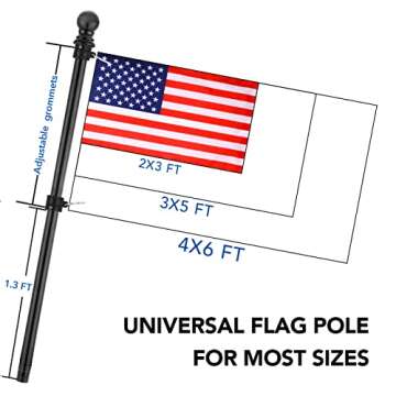 Yeesun Flag Pole: 6FT Weather-Resistant Flagpole Kit