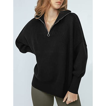 Oversized Women's Quarter Zip Sweater for Fall 2024