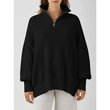Oversized Women's Quarter Zip Sweater for Fall 2024