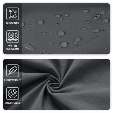 CRYSULLY Men's Golf Shorts 9'' Elastic Waist Quick Dry Outdoor Travel Casual Shorts with 5 Pockets Dark Grey XXL