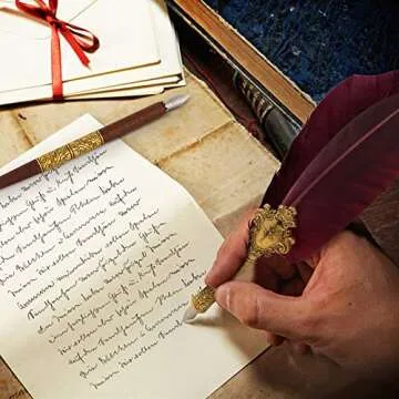 Hethrone Feather Pen and Ink Set for Elegant Writing