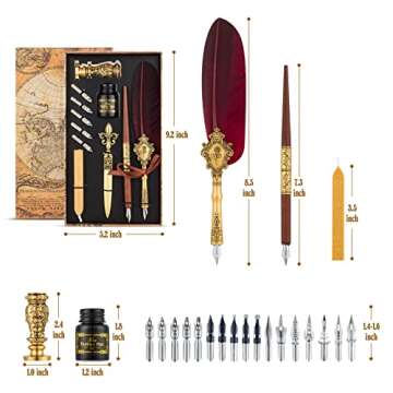 Hethrone Feather Pen and Ink Set for Elegant Writing
