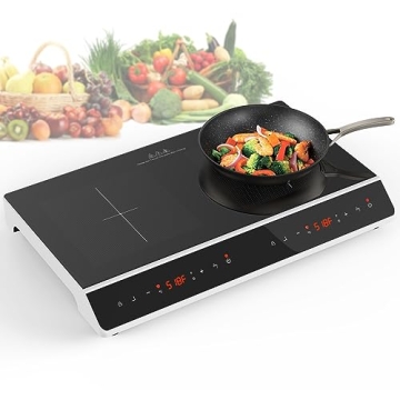 GIHETKUT 24" 4000W Double Induction Cooktop with LED Touch - Dual Zone Heating